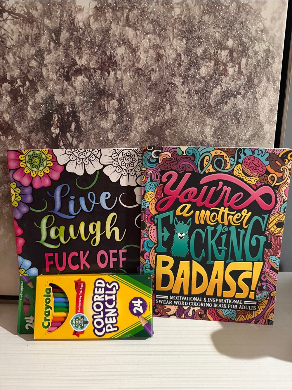 Inappropriate adult coloring books with pencils